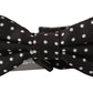 Elegant Black and White Polka Dot Silk Bow Tie