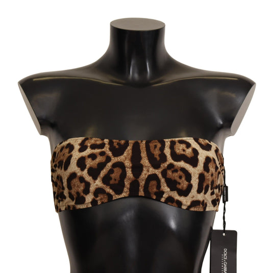 Leopard Elegance Bandeau Bikini Top