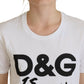 Chic White Cotton Logo Tee