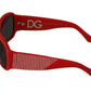 Swarovski Stone Embellished Red Sunglasses