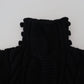 Elegant Black Cashmere Turtleneck Sweater