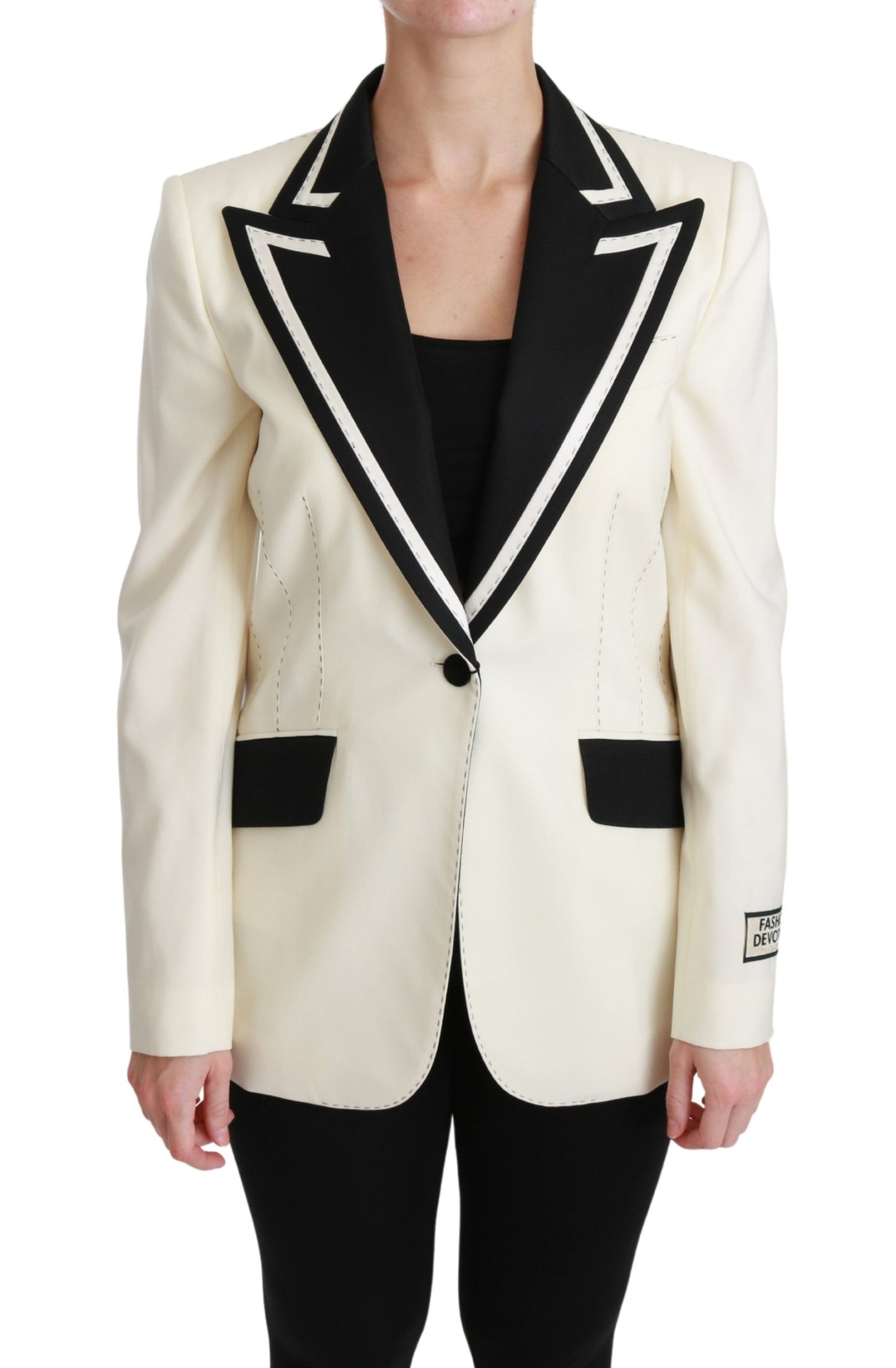 Elegant Off-White Silk-Lined Blazer