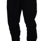 Black Cotton Men Jogger Pants