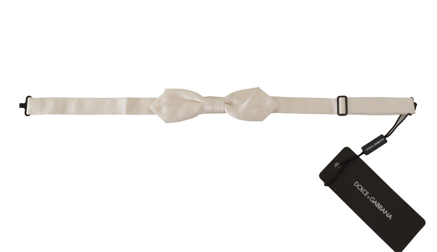 Elegant Silk White Bow Tie