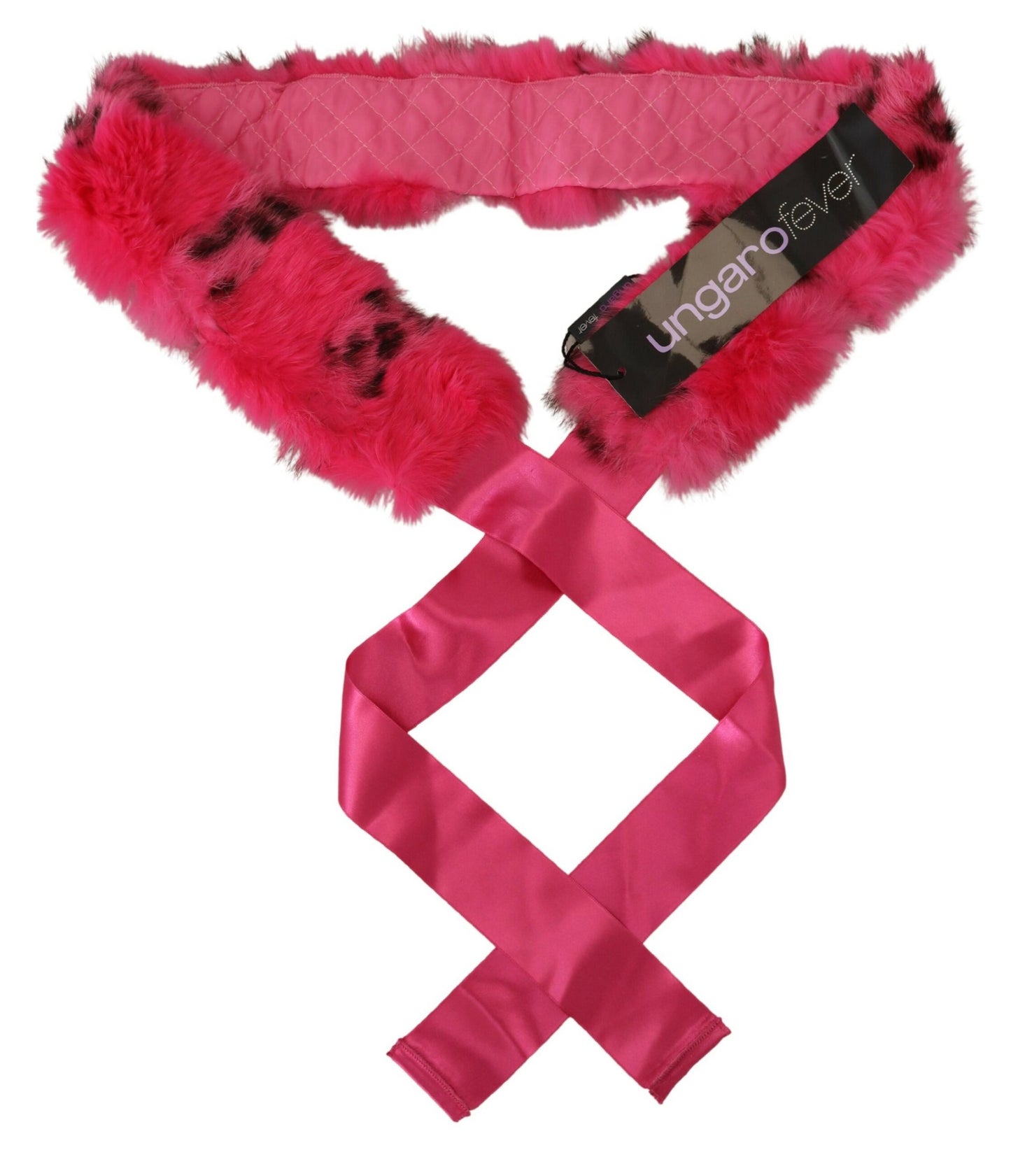 Fuchsia Fur Shearling Elegance Scarf