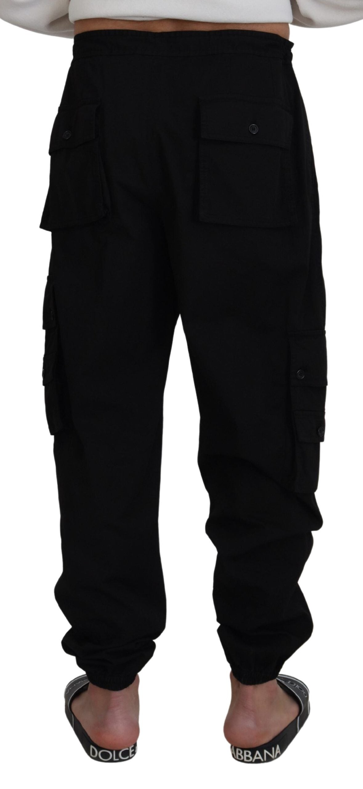 Elegant Black Cotton Jogger Pants