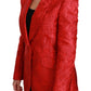 Red Floral Angel Blazer Coat Jacket