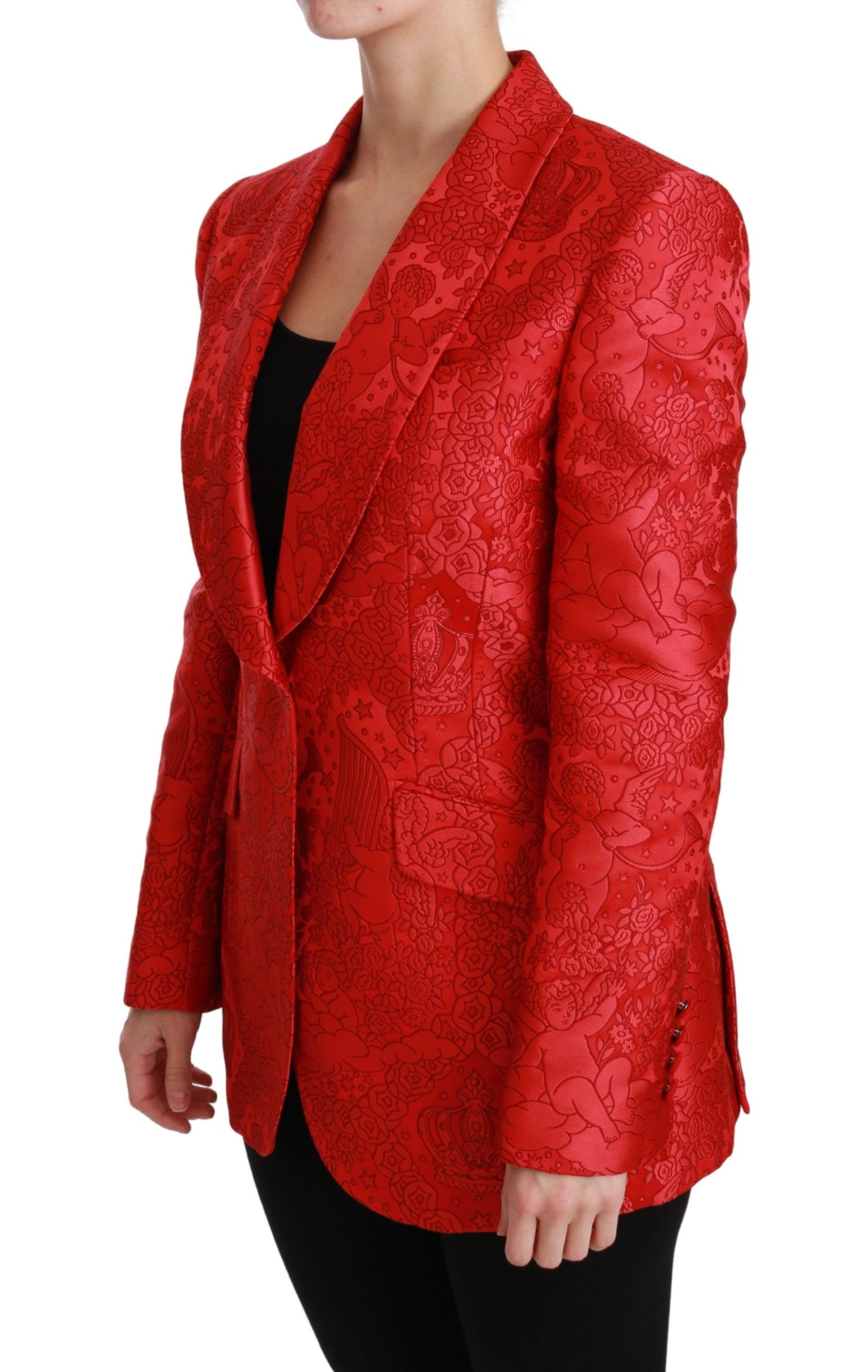 Red Floral Angel Blazer Coat Jacket