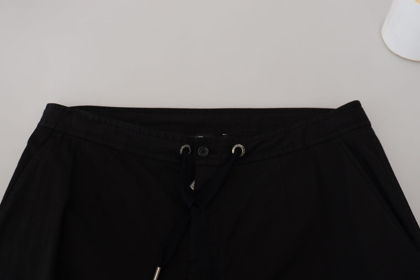 Elegant Black Cotton Jogger Pants