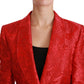 Red Floral Angel Blazer Coat Jacket