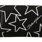 Starry Black Leather French Flap Wallet