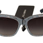 Elegant Lace-Embellished Blue Sunglasses