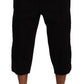 Elegant Black Cotton Blend Cropped Pants