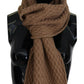 Dark Brown Wrap Shawl Knitted Camel Scarf