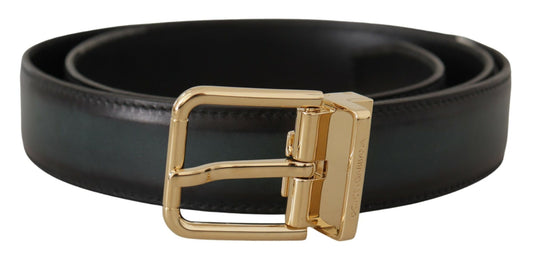 Elegant Dark Green Leather Belt