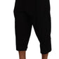 Elegant Black Cotton Blend Cropped Pants