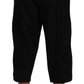 Elegant Black Cotton Blend Cropped Pants