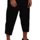 Elegant Black Cotton Blend Cropped Pants