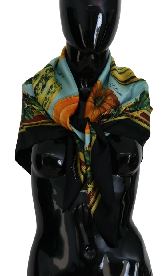 Elegant Multicolor Silk Square Scarf