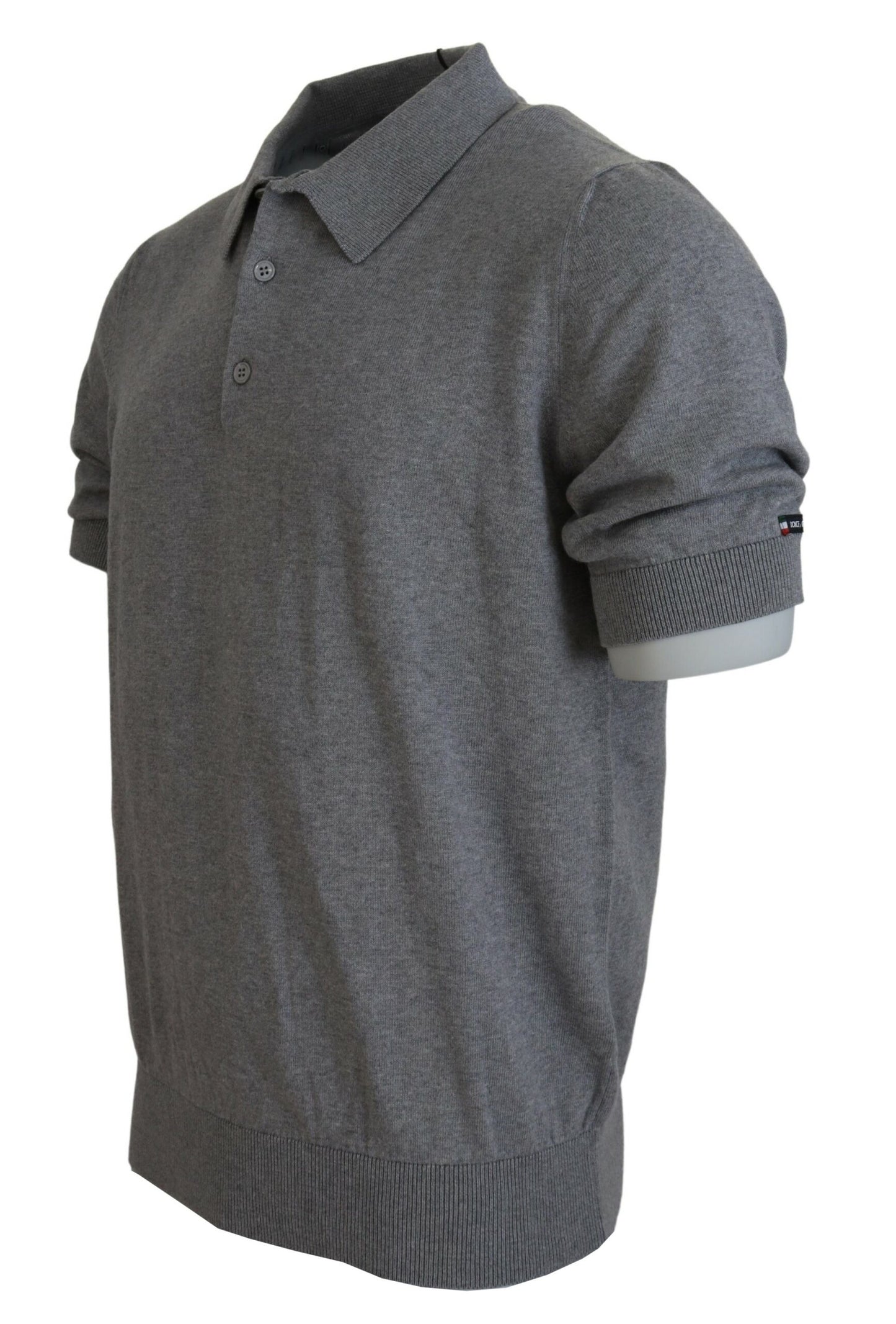 Elegant Gray Cotton Polo Tee