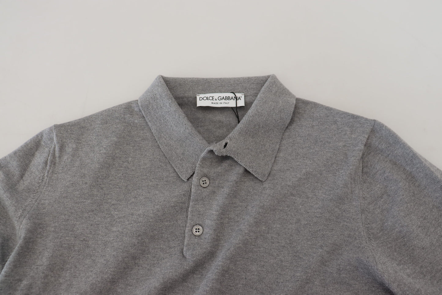 Elegant Gray Cotton Polo Tee