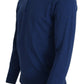 Elegant Dark Blue Wool Casual Shirt