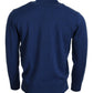 Elegant Dark Blue Wool Casual Shirt