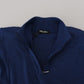 Elegant Dark Blue Wool Casual Shirt