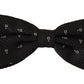Elegant Black Polka Dot Silk Bow Tie
