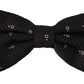Elegant Black Polka Dot Silk Bow Tie