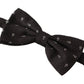 Elegant Black Polka Dot Silk Bow Tie