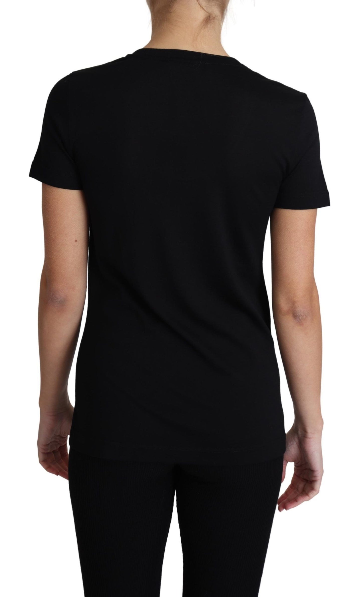 Elegant Wool Black Round Neck T-Shirt