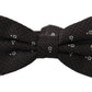 Elegant Black Polka Dot Silk Bow Tie