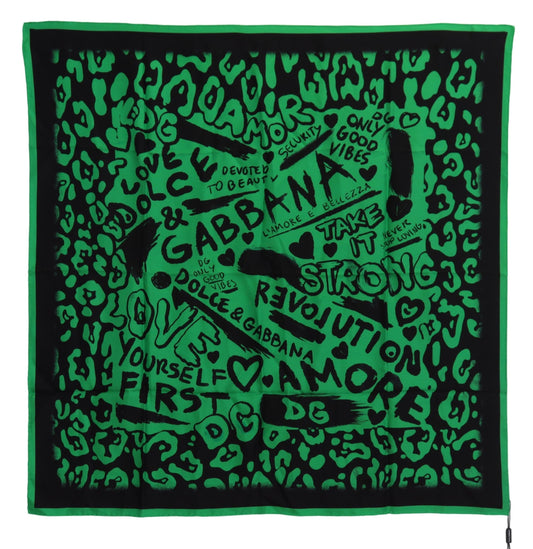 Elegant Silk Square Scarf in Lush Green