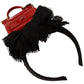Exquisite Black Cotton Red Bronze Diadem Headband