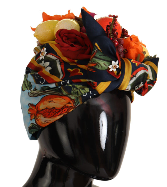 Multicolor Floral Silk Head Wrap