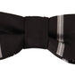 Elegant Silk Bow Tie in Black and Grey