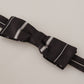 Elegant Silk Bow Tie in Black and Grey