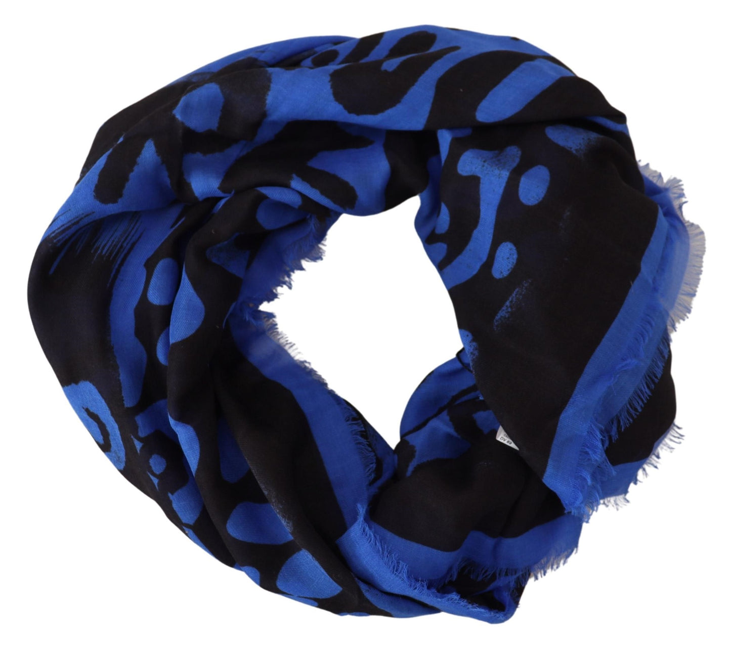 Elegant Blue Cashmere Blend Square Scarf