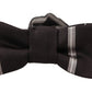 Elegant Silk Bow Tie in Black and Grey