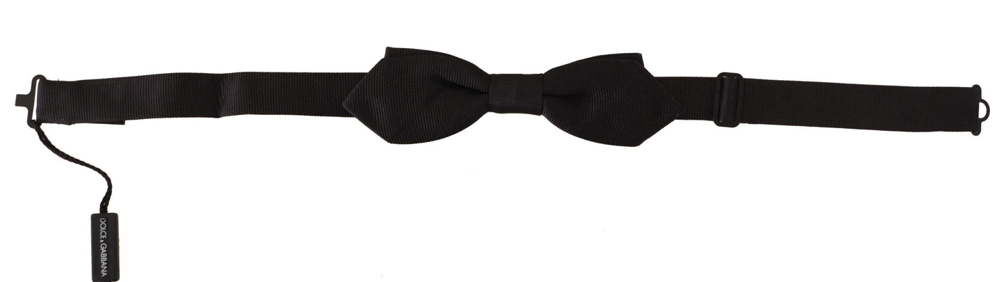 Elegant Black Silk Bow Tie