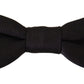 Elegant Black Silk Bow Tie