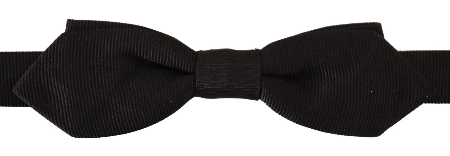 Elegant Black Silk Bow Tie