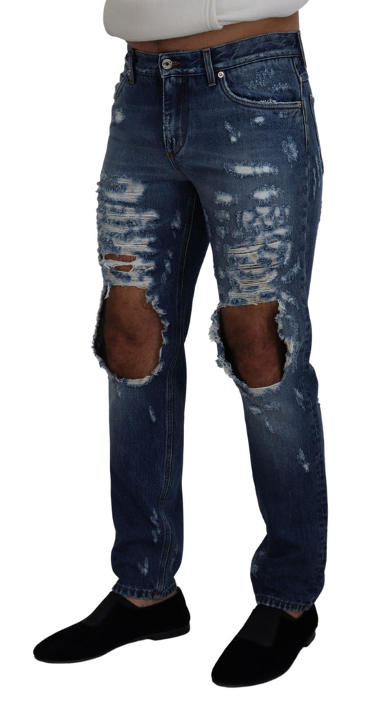 Chic Tattered Denim Pants for the Modern Man