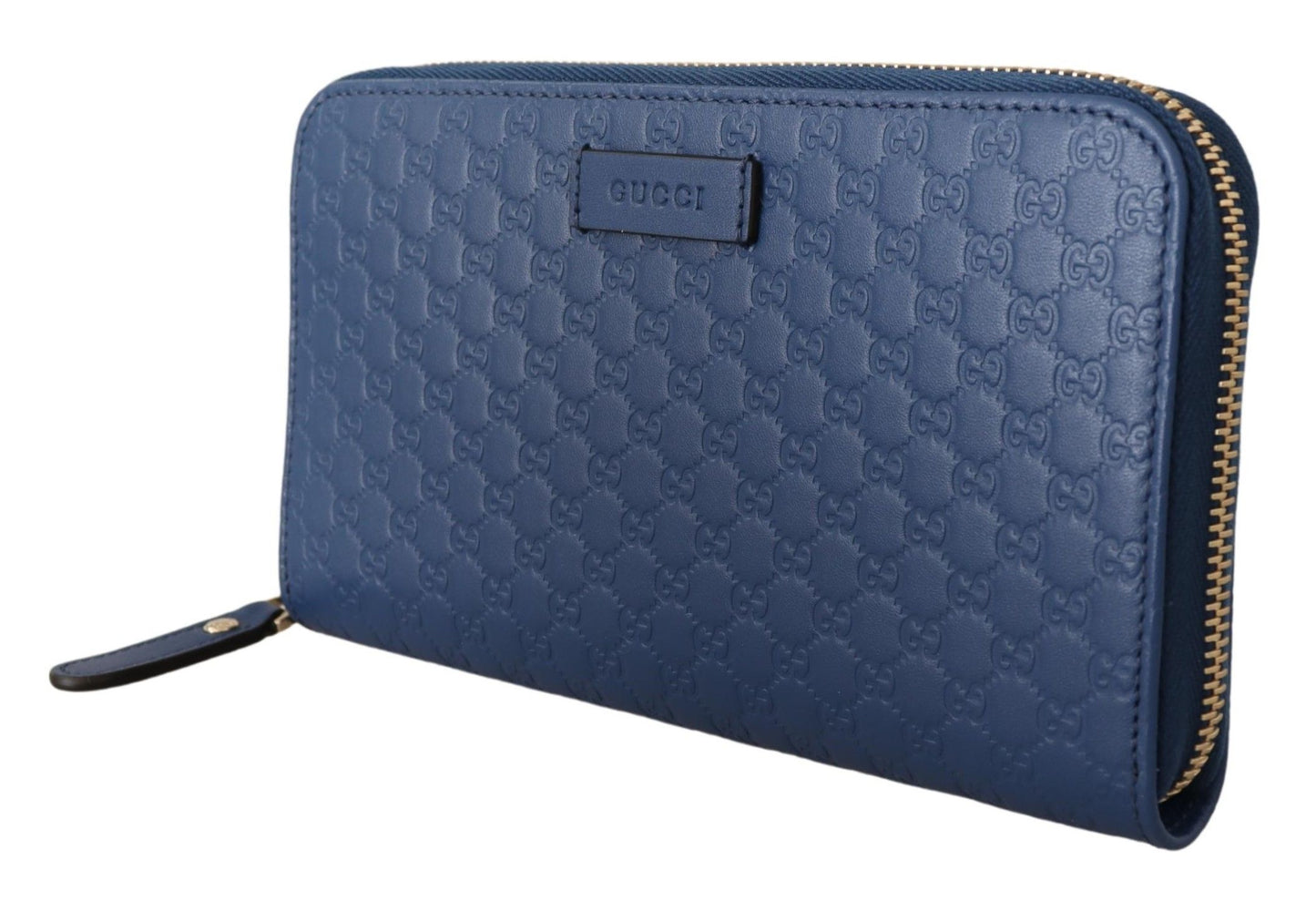 Chic Zip-Around Leather Wallet in Blue