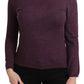 Elegant Turtleneck Wool Sweater in Purple
