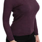 Elegant Turtleneck Wool Sweater in Purple