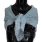 Light Blue Lace Silk Shawl Square Wrap Scarf