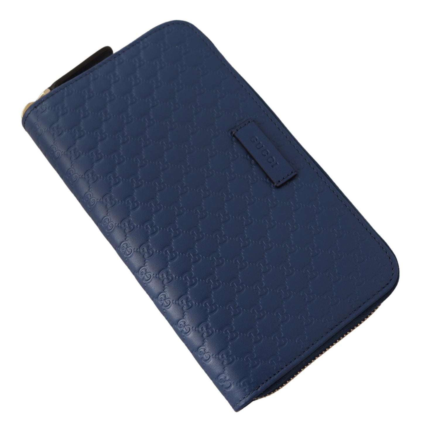 Chic Zip-Around Leather Wallet in Blue