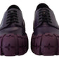 Purple Leather Tractor Lace Up Sneakers Shoes